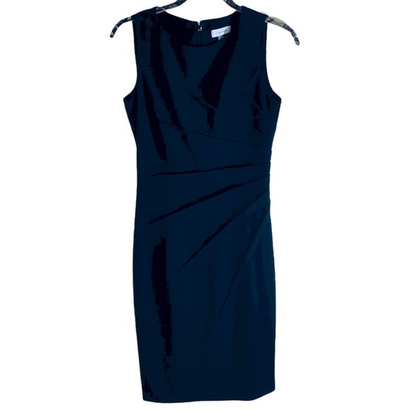 Calvin Klein Starburst sleeveless sheath dress black size 2 - Picture 3 of 10